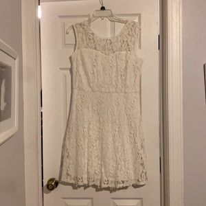 White lace dress. Knee length